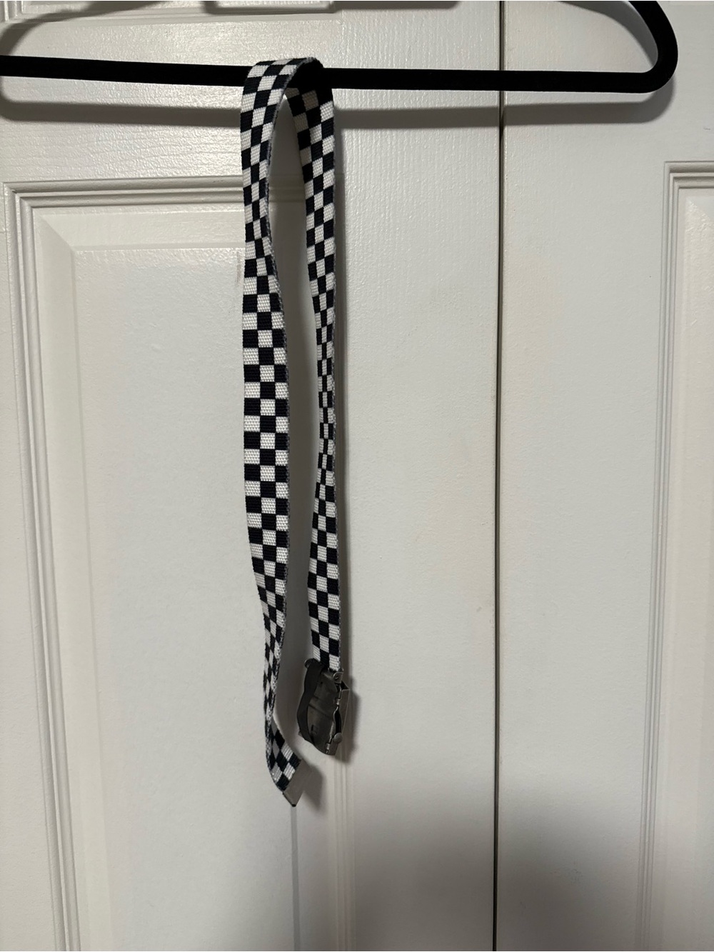 Brandy Melville Black and White Checkered Web Belt